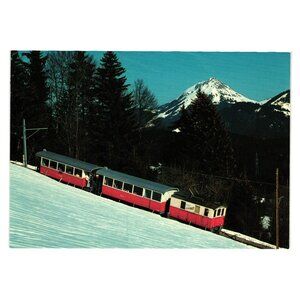 Chemins De Fer Electriques Veveysans CEV Locomotive Postcard Swiss Alps Vintage